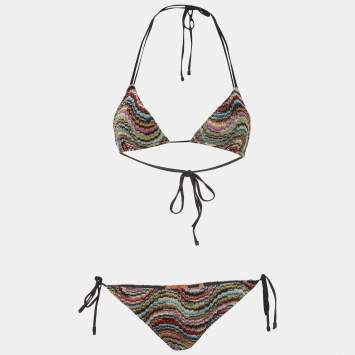 Pre Owned Missoni Mare Multicolor Lurex Knit Bikini Set S/M