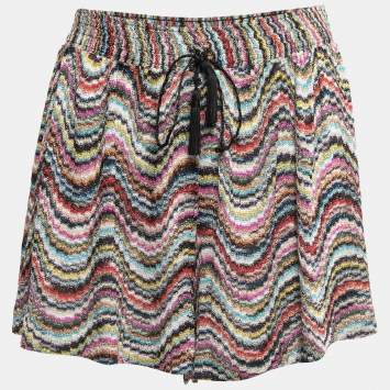 Pre Owned Missoni Mare Multicolor Patterned Knit Beach Shorts M
