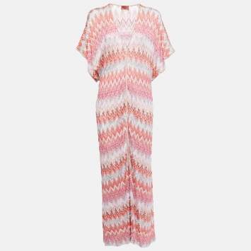 Pre Owned Missoni Mare Multicolor Patterned Knit Front Slit Maxi Dress L