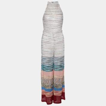 Pre Owned Missoni Mare Multicolor Lurex Knit Halter Neck  Jumpsuit S