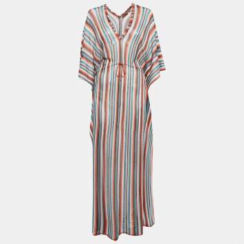 Pre Owned Missoni Mare Multicolor Patterned Knit Kaftan Cover Up Dress S