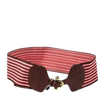Pre Owned Missoni Tricolor Garter and Leather Wide Stretch Belt 80CM