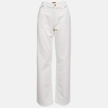 Pre Owned Missoni White Denim Wide-Leg Jeans M Waist 29"