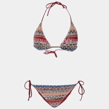 Pre Owned Missoni Multicolor Lurex Knit Bikini M