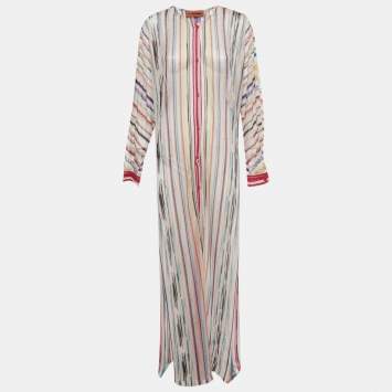 مملوكة مسبقًا فستان ميسوني ملون بطبعة زيج زاج مغطى بالشبكة مقاس متوسط - ميديم