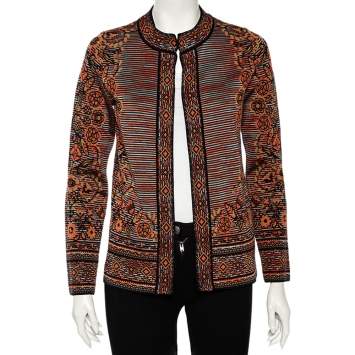 Pre Owned Missoni Multicolored Floral Patterned Knit Jacket S