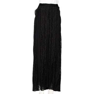 Pre Owned Missoni Black Lurex Knit Sheer Pleated Detail Maxi Skirt M