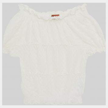 Pre Owned Missoni White Knit Off the Shoulder Top S (IT 40)