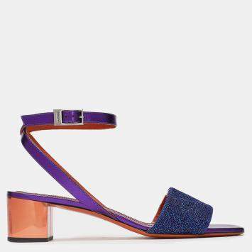 Pre Owned Missoni Lurex Fabric Ankle Strap Sandals Size 39
