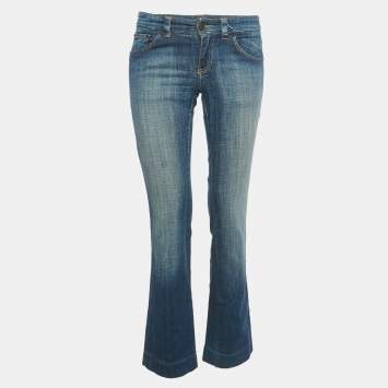 Pre Owned Missoni Sport Blue Faded Denim Low Waist Jeans S/Waist 28"