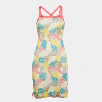 Pre Owned فستان ميزوني سبورت وردي مزين بنمط تريكو ورباط مقاس صغير (سمول)