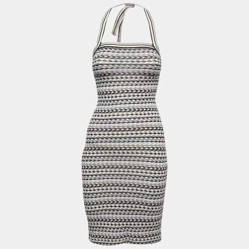 Pre Owned Missoni Sport Multicolor Patterned Knit Halter Neck Dress S