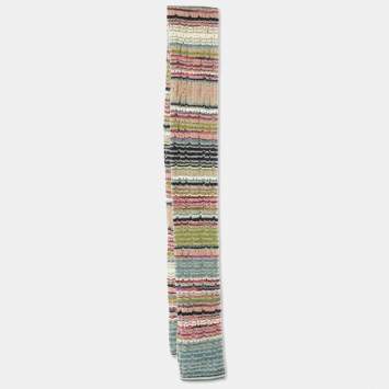 Pre Owned Missoni Multicolor Eyelet Knit Wool & Mohair Stole