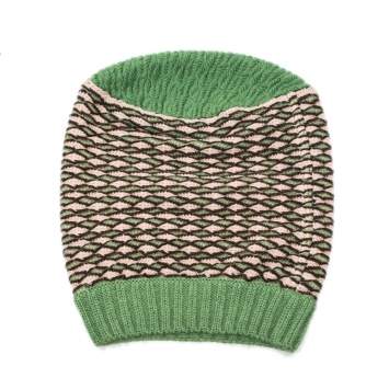 Pre Owned Missoni Green Patterned Wool Beanie