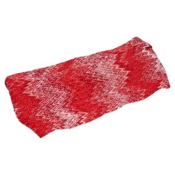 Pre Owned Missoni Red Lurex Chevron Knit Hairband