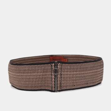 Pre Owned Missoni Brown Striped Knit Elasticized Waist Belt M