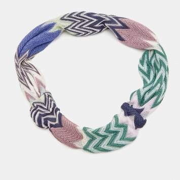 Pre Owned Missoni Multicolor Knit Wide Headband