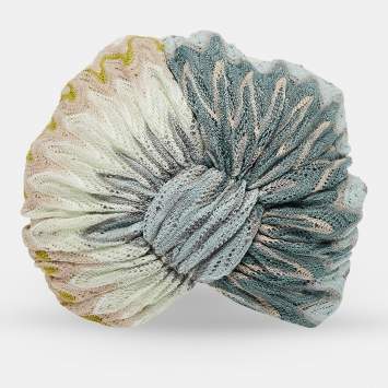 Pre Owned Missoni Multicolor Chevron Knit Beach Turban Size 56