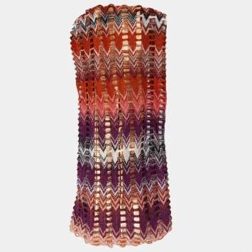 Pre Owned Missoni Multicolor Patterned Knit Stretch Headband 