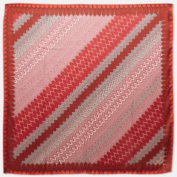 Pre Owned Missoni Pink/Orange Chevron Print Silk Scarf