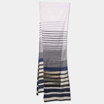 Pre Owned Missoni Pink Striped Lurex Knit Stole