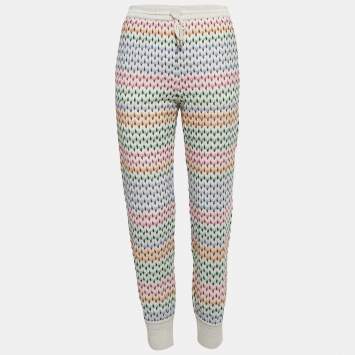 Pre Owned Missoni Grey Patterned Knit Jogger Pants S