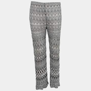 Pre Owned Missoni Black Patterned Knit Palazzo Pants M