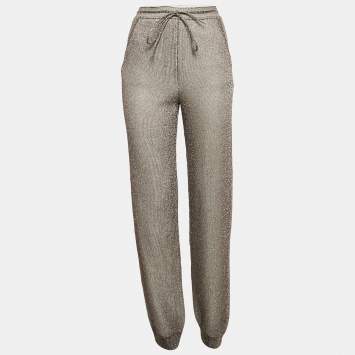 Pre Owned Missoni Metallic/Multicolor Lurex Knit Pants S