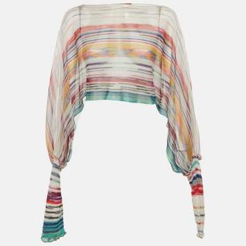 Pre Owned Missoni Multicolor Knit Crop Top One Size 