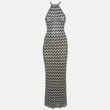 Missoni Black Patterned Knit Halter Neck Maxi Dress S