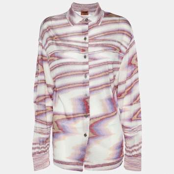 Missoni Multicolor Knit Button Front Shirt S