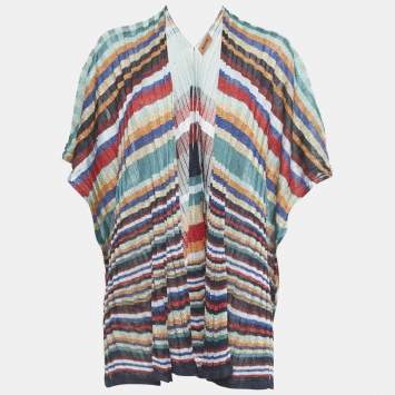 Pre Owned Missoni Multicolor Lurex Knit Poncho One Size 