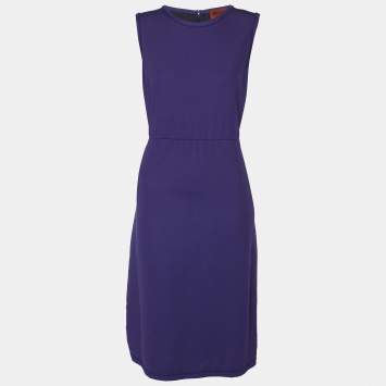 Pre Owned Missoni Purple Jersey Sleeveless Midi Dress M