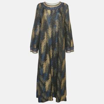 Pre Owned Missoni Multicolor Lurex Knit Maxi Dress M