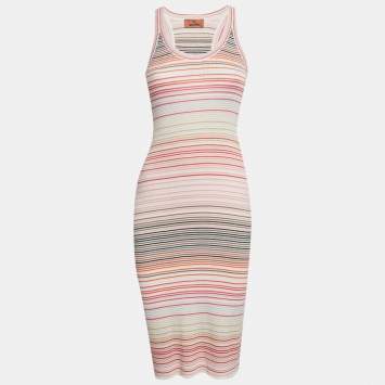 Pre Owned فستان ميني ميزوني تريكو بدون أكمام متعدد الألوان مقاس صغير - سمول