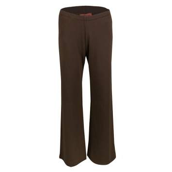 Pre Owned Missoni Brown Elasticized Waist Wide Leg Pants M