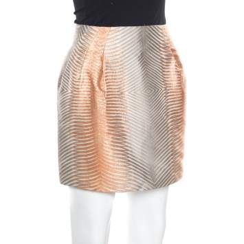 Pre Owned Missoni Multicolor Lurex Jacquard Knit Mini Skirt M