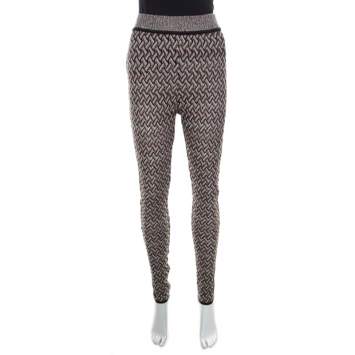Pre Owned Missoni Multicolor Perforated Knit Elasticized Waist Pants M