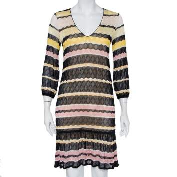 Pre Owned Missoni Striped Knit Dress S
