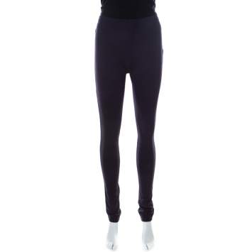 Pre Owned M Missoni Navy Blue Stretch Jersey Legging Trousers M 