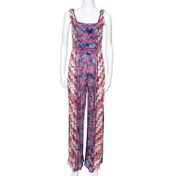 Pre Owned Missoni Mare Lurex Knit Frayed Edge Detail Cover-Up Jumpsuit M