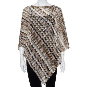 Pre Owned Missoni Brown Open Knit Poncho (One Size)