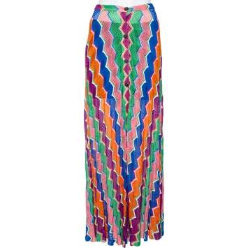 Pre Owned Missoni Multicolored Knit Buttoned Maxi Skirt S