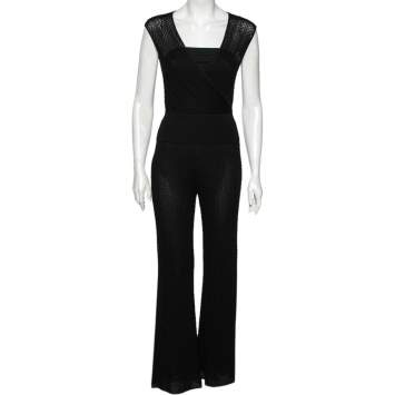 Pre Owned Missoni Black Textured Knit Set Suit M