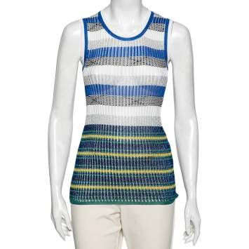 Pre Owned Missoni Multicolor and Metallic Lurex Patterned Knit Sleeveless Top M