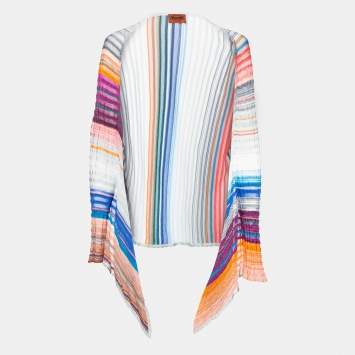 Pre Owned Missoni Multicolor Knit Open Front Shrug M