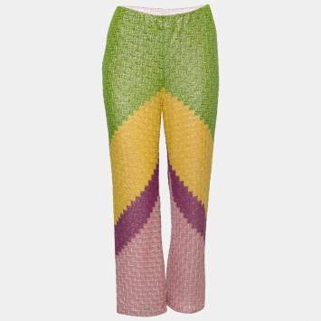 Pre Owned Missoni Multicolor Patterned Lurex-Knit Pants M