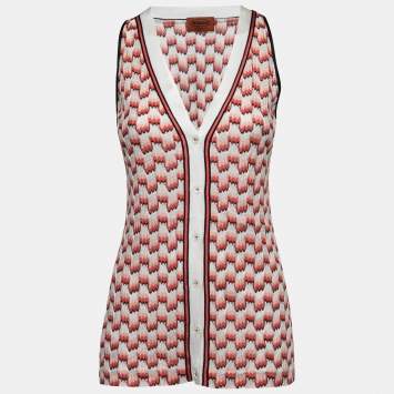 Pre Owned Missoni Multicolor Patterned Knit Sleeveless Top M