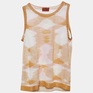 Pre Owned Missoni Brown Knit Sleeveless Tank Top M