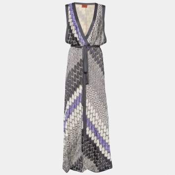 مملوكة مسبقًا Missoni Multicolour Patterned Knit Sleeveless Maxi Dress M